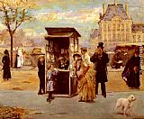 Eduardo Leon Garrido The Kiosk by the Seine painting